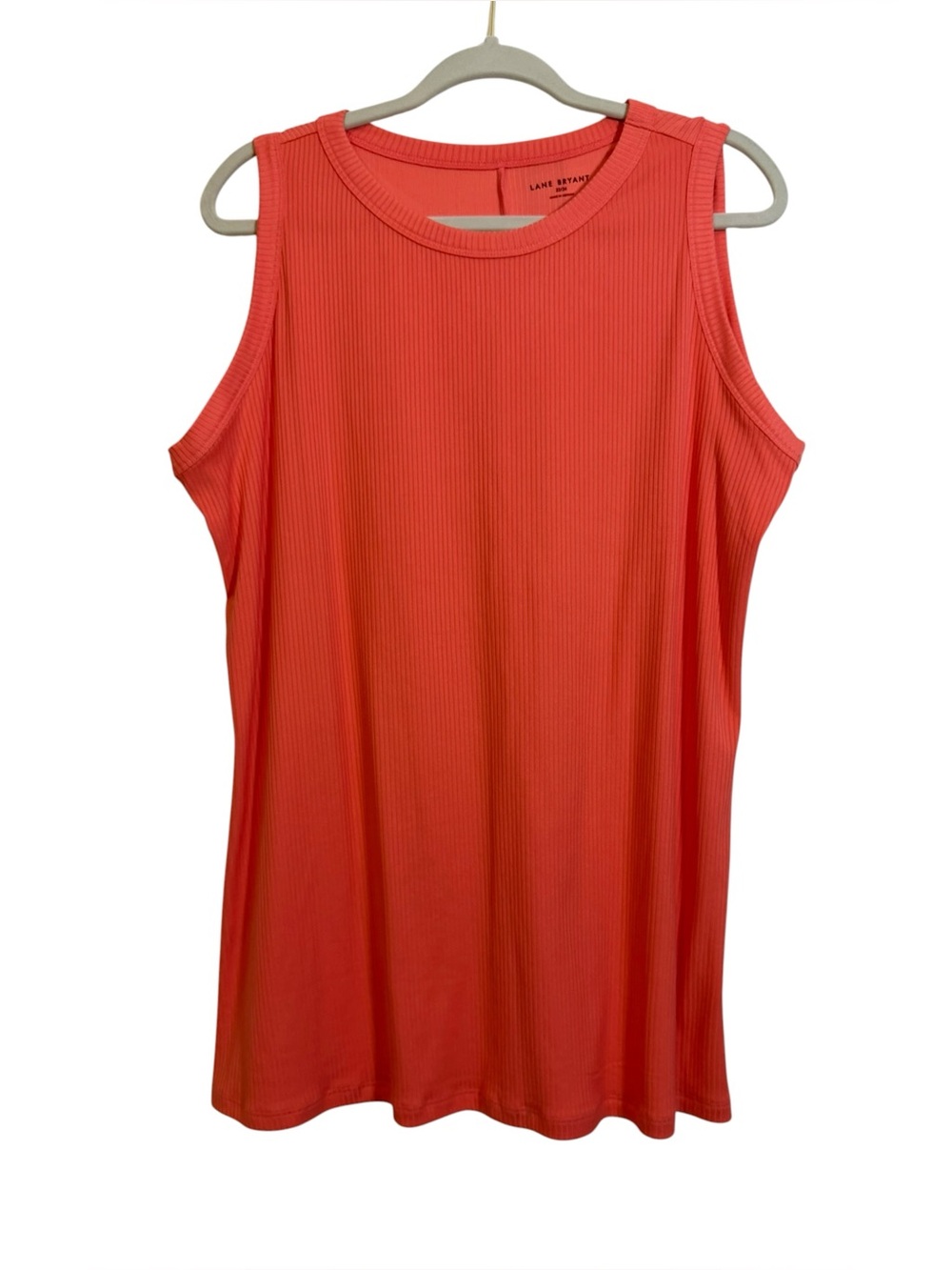 Lane Bryant Coral Ribbed High Scoop Neck Tank sz 22/24